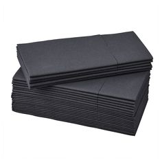 black napkins stacked on top of each other