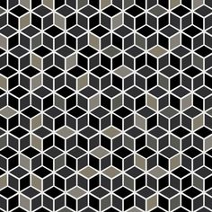 an abstract black and white background with small hexagonals in the shape of cubes