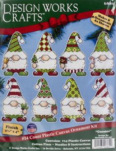 the cross stitch pattern for christmas gnomes