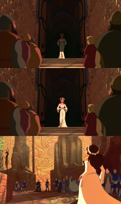 the princess and the frog are standing in front of each other