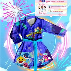 Little Girls Long Sleeve Dress & Matching Wrap. Sublimated Front And Back. Nib Little Girls Sizes: Xs 2y, S 4-6y, M 6-8y, L 8-10y, Xl 10-12y $21 Plus Shipping In Fb Site Liverpool Fabric Blue Long Sleeve Dress For Pajama Party, Blue Long Sleeve Bedtime Dress, Cute Blue Cartoon Print Dress, Cute Blue Dress With Cartoon Print, Cute Blue Dress For Sleepover, Playful Long Sleeve Purple Dress, Playful Purple Long Sleeve Dress, Girls Long Sleeve Dresses, Baby Shark