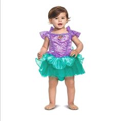 Includes: 1x Dress And Diaper Cover Size: 6-12 Months Chest: 18-19 Inches Waist: 18-19 Inches Height: 26.5-29.5 Inches Weight: 16-20 Lbs Brand New Never Worn! Baby Disney Princess, Disney Ariel Costume, Ariel Halloween, Ariel Halloween Costume, Disney Baby Costumes, Kiddy Pool, Ariel Costume, Infant Costume, Ariel Costumes