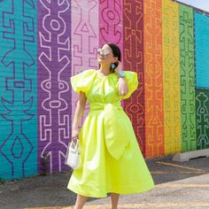 Christopher John Rogers Target Yellow Puff Sleeves Dress With Tie Waist Volume Bottom. Size Xxs Chic Yellow Puff Sleeve Midi Dress, Candy Core, Trip Fits, Colorful Midi Dress, Christopher John Rogers, Puff Sleeves Dress, Cotton Wrap Dress, Target Dress, Floral Slip Dress