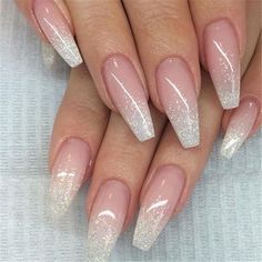 Ombre Nails Glitter, Ombre Acrylic Nails, Ombre Nail Designs, Nail Art Ombre, Shiny Nails, Nails Wedding, Sparkle Nails, Ideas Nails