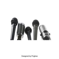 three microphones are shown with the words designed by frontreee above them and below it