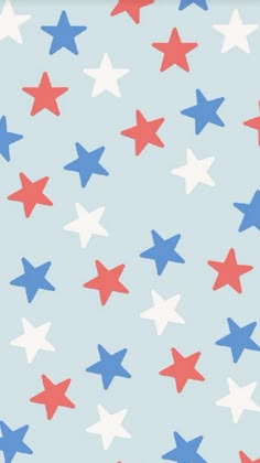 red, white and blue stars on a light blue background