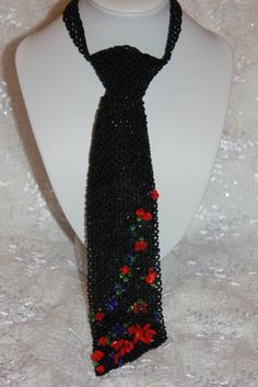 Beaded Tie Tie Necklace Black Tie Seed Bead Tie Exclusive Tie Beadwork Tie by BeadCreativityByOlia on Etsy Beaded Tie, Boss Lady Gifts, Tie Tie, Tie Women, Tie Necklace, Women Tie, Lady Boss, Boss Gift, Necklace Black