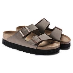 Arizona Platform Vegan Birkibuc Mocha | BIRKENSTOCK Mocha Birkenstock, Popular Sandals, Georgia Boots, Two Strap Sandals, Mens Skechers, Mens Uggs, Clarks Women's, Timberlands Women, Sorel Womens