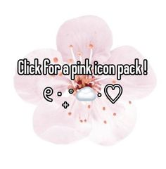 a pink flower with the words stick for a pink icon pack on it's side