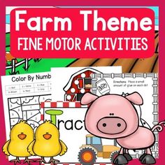 farm theme fine motor activities for kids to practice their handwriting and number recognition skills in the classroom