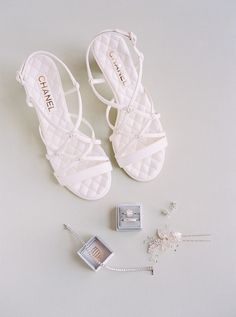 Chanel White Sandals, White Chanel Sandals, Chanel White Shoes, White Sandals Wedding, White Wedding Centerpieces, Aspen Mountain, Chanel Heels, Chanel White