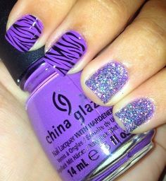 Fingernail Ideas, Nail Board, Purple Zebra, Zebra Nails, Purple Nail Designs, Manicure Nails, I Love Nails, Girls Nails, Beauty Stuff