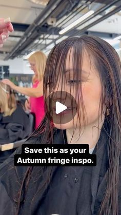 Holly Rudge Independent Hair Stylist on Instagram: "Creating that perfect fringe.   Im predicting an autumn/winter long fringe trend. Fringes look so good with those high neck jumpers and loose hair up styles, siping red wine in front of a fireplace..   Anyone else ready for summer to be done or just me?!   #fringe #longfringe #fringeinspo #longhair #hairreels #bangs #hairideas #watchmework #hairstylist"