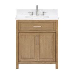 allen + roth Connery 30-in Warm Oak Undermount Single Sink Bathroom Vanity with White Engineered Stone Top Lowe’s Bathroom Vanity, Natural Wood Bathroom Vanity Modern, Single Sink Bathroom Vanities, 24 Inch Vanity, Stone Mirror, Widespread Faucet, Condo Remodel, Wood Bathroom Vanity, Single Sink Bathroom