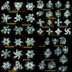 snowflakes that look like they have been drawn on the wall in different ways