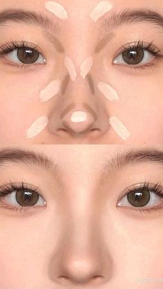 Makeup Ulzzang, Membentuk Alis, Bentuk Alis, Asian Makeup Tutorials, Mekap Mata, Nose Makeup, Makeup Tip, Doll Eye Makeup, Subtle Makeup