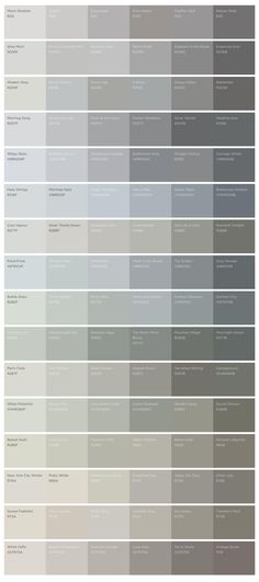 the different shades of gray are shown in this chart, with each color on it's own side