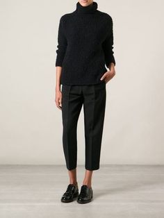 Minimalisticky Chic, Minimalist Moda, Turtle Neck Sweater, Looks Black, Pinterest Fashion, All Black Outfit, 가을 패션, Black Sweater, Inspiration Mode