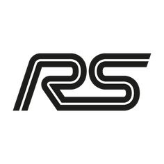 the letter rs is shown in blue and white with an arrow at the bottom of it