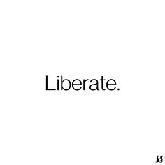 the word liberate is written in black on a white background with an image of a