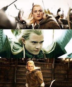 two pictures of the same person in different movies, one with blonde hair and one with green eyes