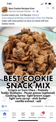 the best cookie snack mix recipe on instagram