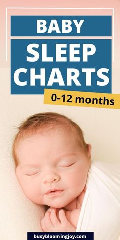 a baby sleeping on top of a bed with the words baby sleep chart above it