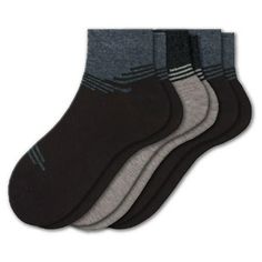 These quarter socks feature a highly circulating mesh top and arch support for comfort during any activity. The bamboo fibers inhibit bacterial growth to prevent odors, leaving you feeling fresh all day. Sierra Socks Men's Bamboo Low Cut Seamless Toe Socks Comes in 3 pair of Gray/Black/Gray or Gray/Gray/Gray. Size: 10-13.  Color: Multicolor.  Gender: male.  Age Group: adult. Comfortable Fade-resistant Gray Socks, Barefoot Running, Quarter Socks, Linear Design, Bamboo Socks, Running Socks, Toe Socks, Air Circulation, Men Shoes Size