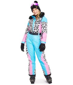 Full permission to get those claws out, ladies. Immerse yourself in the mountain atmosphere and transform into your true form in our women's Snow Leopard ski suit. This bad boy not only features the iconic leopard print seen and feared a mile away, but its own unique blend of pinks and blues. First they're scary, then they're shredding - hear us roar. Product Features:Insulated ski suit to trap in body heat.Tipsy tech waterproof outer shell.Mountain tough waterproof zippers.Lift pass arm pocket. Snow Suit Womens, Tipsy Elves, Snow Gear, Snow Goggles, Snowboarding Outfit, Ski Suit, Winter Party, Ski Suits, Ski Boots