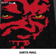 darth maul from star wars is featured in this cross stitch pattern