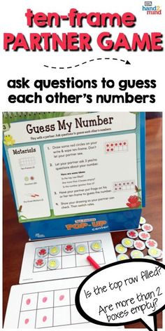 an image of a game for children to play on the table with words and numbers