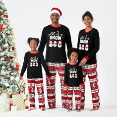 Enjoy cozy and comfortable family time with our red and black matching family pajamas featuring cute snowflake and snowman prints. Made of 95% polyester and 5% spandex for a comfortable fit. Perfect for autumn and winter, these matching family pajamas are ideal for lounging at home and family gatherings. The casual design of the pajamas gives them a timeless look that you will enjoy season after season. Please note that specific size information can be found in the product options. Size: XL.  Ge Festive Family Matching Red Sleepwear, Black Cotton Sleepwear For Christmas, Black Christmas Sleepwear, Family Matching Holiday Red Sleepwear, Black Christmas Holiday Sleepwear, Matching Winter Loungewear Sets, Red Family Matching Home Sets, Matching Loungewear Sets For Winter, Red Family Matching Sets For Home