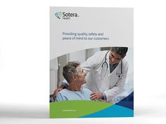 a brochure with an image of a doctor talking to a patient