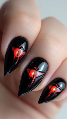 Channel your inner demon with these striking Demon Eyes nails! This bold, eerie design adds a devilish touch to your Halloween look. Click to discover more and follow us for more frightfully fabulous nail art! #DemonEyes #HalloweenNails #SpookyNailArt #NailDesigns #FrighteningNails Green Spider Web Nails, Venom Nails, Dead Nails, Clown Face Paint, Zombie Nails, Scary Nails