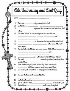 This is a great quiz for kiddos in Christian/Catholic schools to help prepare them for Lent. It would also be great for PSR or Sunday School classes. You can use it as a quiz or just a worksheet to work through together. Answer Key included! What Is Ash Wednesday For Kids, Messages Ideas, Beginning Of Lent, Second Grade Art, Classroom Idea, Sunday School Crafts For Kids, Church Youth, Ash Wednesday