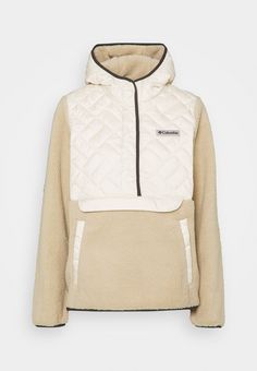 Columbia SWEET VIEW™ HOODED PULLOVER - Fleecepullover - chalk/ancient fossil Columbia Hoodie, Sport Outfit Woman, Columbia Fleece, Columbia Sportswear, Sherpa Fleece, Hooded Pullover, Quilted Jacket, Primavera Estate, Women Pullover