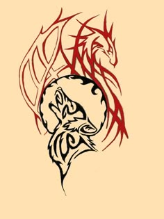 Dragon And Wolf Tattoo Design, Dragon And Wolf Drawing, Wolf And Dragon Tattoo, Wolf Dragon Tattoo, Norse Dragon Tattoo, Norse Wolf Tattoo, Tatuaje Ekg, Wolf Tattoo Ideas For Women, Fantasy Dragon Tattoo