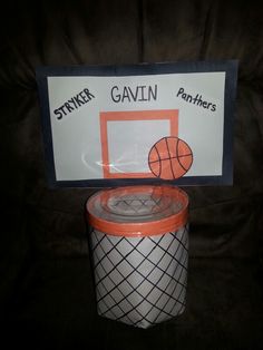 a basketball game is being played on the wall in front of a sign that says, stinker gavin panthers