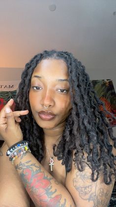 Female Locs, Feminine Locs, Women Locs, Earthy Girl, Thick Locs, Fav Hairstyles, Cute Hand Tattoos, Loc Hairstyles, Beautiful Dreadlocks