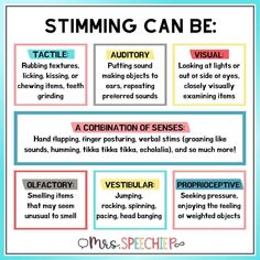 Stimming Sensory Processing, Dysgraphia, Sensory Processing Disorder, Therapy Activities, Coping Skills, Speech And Language