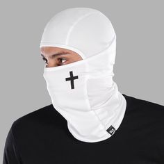 Enhance your outdoor adventures with the Faith Cross White Loose-fitting Shiesty Mask from SLEEFS. Designed for maximum comfort and flexibility, this premium balaclava is your perfect companion for cycling, football, or gym workouts. Crafted from a high-tech blend of 80% polyester and 20% spandex, it offers exceptional breathability while effectively wicking moisture on those hot days, keeping you dry and comfortable. The unique unisex design features an extra-long neck which ensures top-notch p Nike Balaclava Mask, Shiesty Mask, Rapper Aesthetic, Gymnastics Room, Military Shorts, Butterfly Tank Top, Rapper Outfits, Street Fits, Gym Backpack