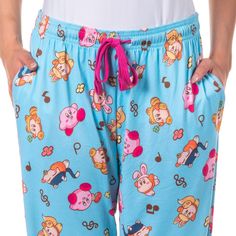 Embrace comfort and style with our Kirby Women's Pajama Pant. Sporting an all-over print design, these playful pajama pants pay homage to the Kirby, your beloved character from the world-renowned video games. Each sleep pant is made of an ultra-soft 92% polyester, 8% spandex that will make you long to slide the pajamas on daily! The pants have two hand-deep pockets, a button-closure fly, and a drawstring closure with an elastic stretch waistband. Blue Pajamas, Cute Pjs, Kirby Art, Womens Pajamas, Womens Pajamas Pants, Pajama Pant, Sleep Pants, Pj Pants, Fabulous Fashion