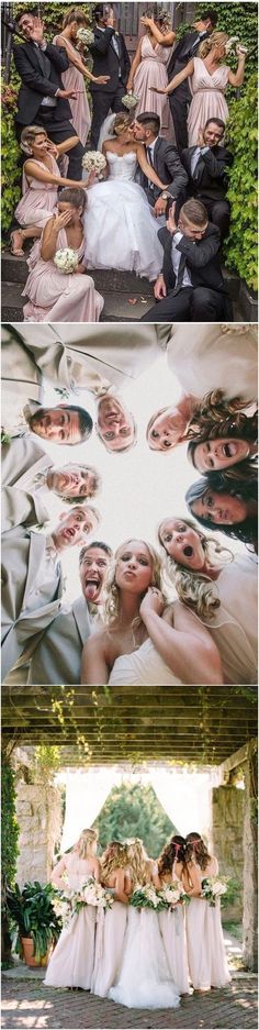 the wedding party is all dressed up and ready to be photographed in their own photos