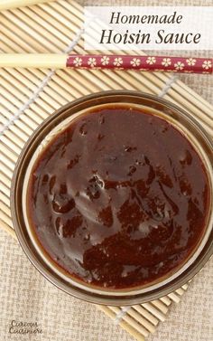 homemade hoisin sauce in a glass bowl