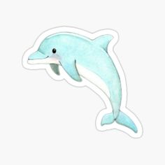 a blue dolphin sticker on a white background