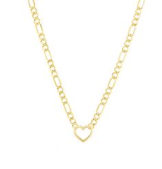 This Chains item is sold by PantherDeLuxe. Ships from Jersey City, NJ. Listed on Oct 24, 2023 Elegant Figaro Chain Jewelry For Valentine's Day, Yellow Gold Necklace With Figaro Chain And Heart Pendant, Yellow Gold Heart-shaped Jewelry With Figaro Chain, Gold Figaro Chain, Real Gold Chains, Figaro Necklace, Chain Heart, Figaro Chain Necklace, Anchor Chain