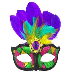 PRICES MAY VARY. ✨[Carnival Feather Mask]:Purple, green and yellow feathers, matched with shiny sequins of the same color. The middle of the mask is inlaid with purple gems, and the three-color sequin tassels on both sides will make you full of mystery, gorgeous and dazzling. 🎭[Exquisite Design]:Mardi Gras Feather Mask combines complex and exquisite design with high-quality materials to make our feather masquerade mask look more beautiful between purple and green decorations. Stand out with our Purple Fantasy Costume For Halloween, Themed Purple Costumes For Costume Party, Purple Halloween Costume For Themed Events, Multicolor Novelty Party Supplies, Novelty Multicolor Party Supplies, Fantasy Costume Accessories For Mardi Gras Themed Events, Fantasy Costume Accessories For Mardi Gras, Fantasy Mardi Gras Themed Costume Accessories, Themed Multicolor Costume Accessories For Party