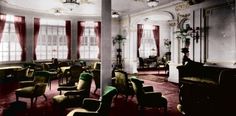 an old fashioned living room with many chairs