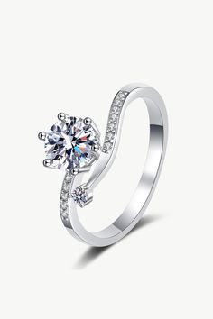 On My Mind 925 Sterling Silver Moissanite Ring - Rings - FITGGINS 5 Carat Diamond Ring, Best Diamond Rings, Diamond Ring For Women, Ghost Mannequin, Stone Properties, Womens Rings, Matching Hoodies, Boys Jewelry, Wedding Gold