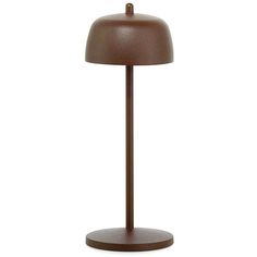 a brown table lamp on a white background